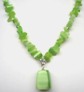 Green Catseye Chip and Pendant Necklace