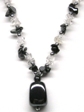 Hematite and Quartz Chip and Pendant Necklace